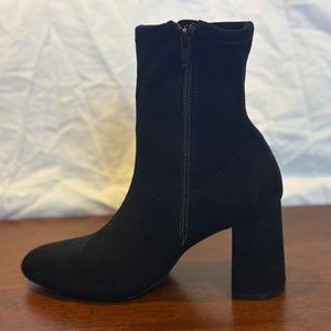Black Suede Heeled Booties